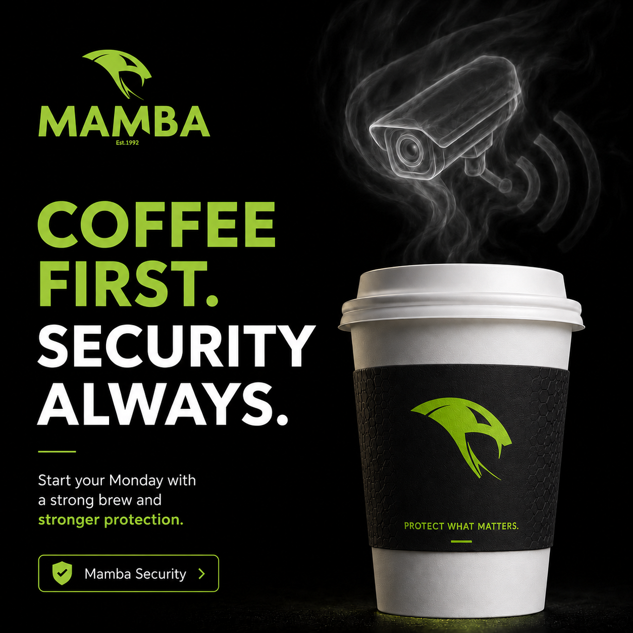 Mamba coffee first security always social post